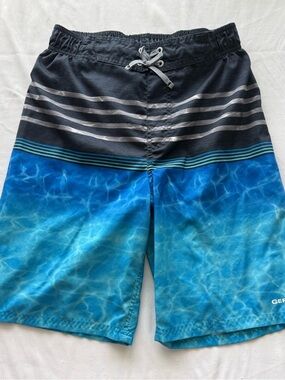 Gerry XL 18/20 Blue Water-Print Boy’s Swim Trunks